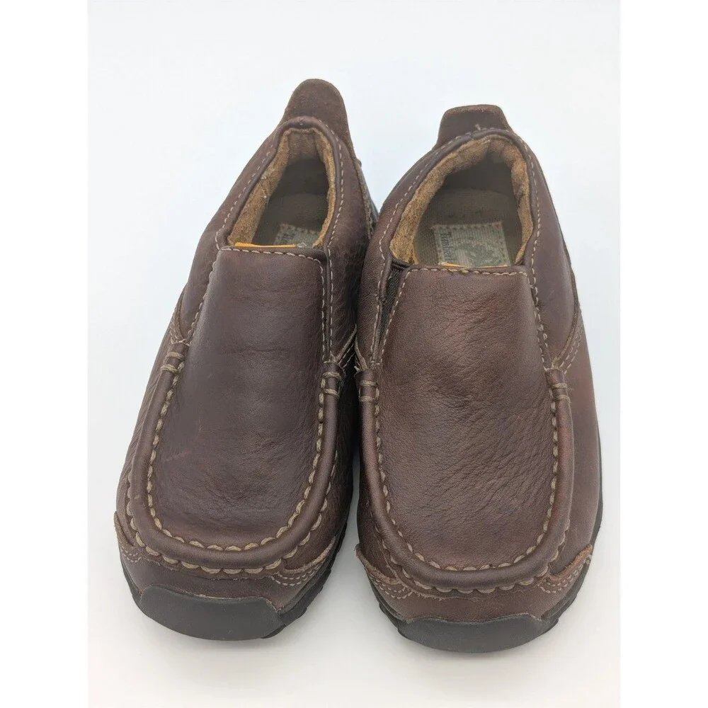 Timberland Toddler Boys Slip On Brown Leather Shoes Size 8.5